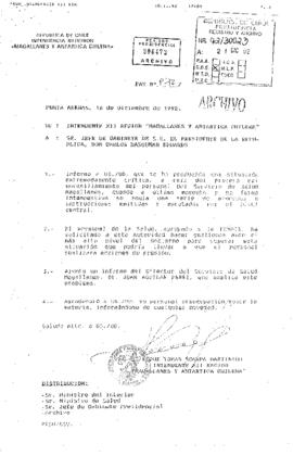 Fax y antecedentes enviados por el Intendente de la XII Región de Magallanes y Antártica Chilena al Jefe de Gabinete del Presidente de la República, informando una situación crítica en el proceso de encasillamiento del personal del Servicio de Salud de Magallanes