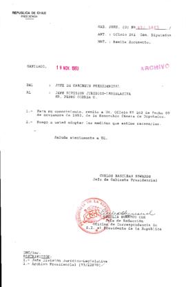 [Oficio Gab. Pres. N° 5805 de Jefe de Gabinete Presidencial, remite documento]