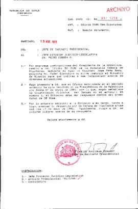 [Se remite Oficio No. 3106 a Jefe División Jurídico Legislativa]