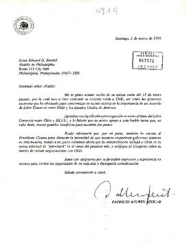 [Carta del Presidente Aylwin, agradeciendo al Alcalde de Philadelphia su preocupación por Acuerdo...