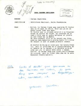Caso Carmen Sepúlveda, Biblioteca Nacional, Salón Fundadores