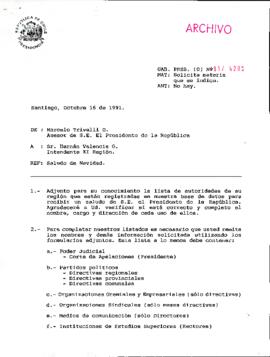 [Oficio del Asesor Presidencial dirigido al Intendente de la XI Región, Sr. Hernán Valencia, refe...