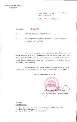 Se envía fotocopia carta por doña Maria Ochoas, Ormeño.