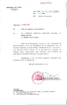 [Remite fotocopia de carta a Director de Instituto Nacional de Normalización ]