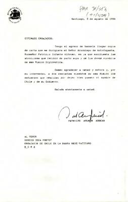 Carta de agradecimiento dirigida a Embajador de Chile en La Santa  Sede-Vaticano] - Archivo Patrimonial Universidad Alberto Hurtado