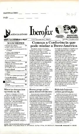 Articulos de la Prensa de Brasil sobre el comienzo de la Conferencia de Jefes de Estado en la Ciudad de Salvador de Bahía, Brasil