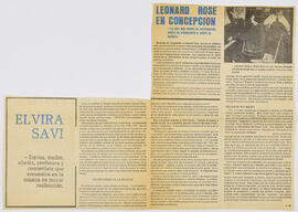 Artículo sobre Leonard Rose en Concepción y Elvira Savi