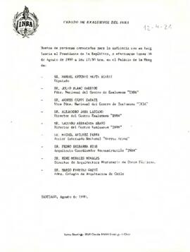 Agenda del 09 de Noviembre de 1990