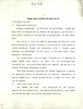 Notas para Discurso en San Felipe