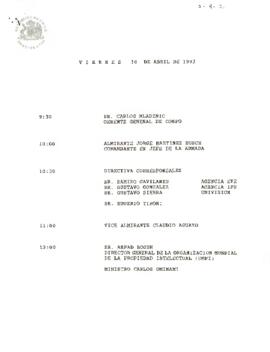 Programa viernes 10 de abril de 1992