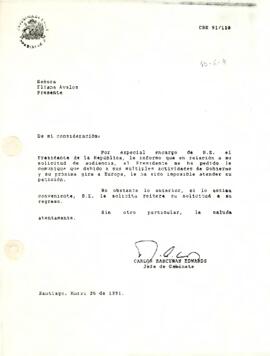 [Carta de respuesta a solicitud de audiencia para Eliana Avalos]