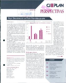 Bajo dinamismo de los países industrializados