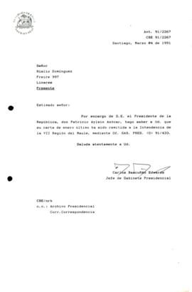 [Se remite carta a intendencia Región del Maule]