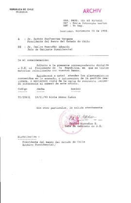 [Oficio Gab. Pres. Ord. N° 6021 de Jefe de Gabinete Presidencial, remite copia de carta que se indica]