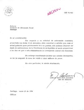 [Informa asignación de subvención]