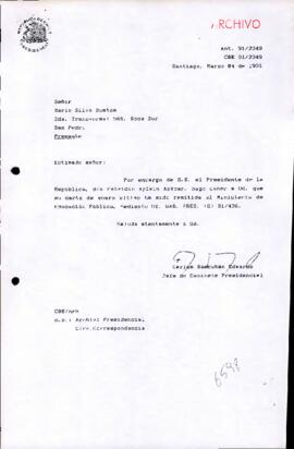 Carta remitida al Ministerio de Educación Pública, mediante Of. GAB. PRES. (0) 91/436.