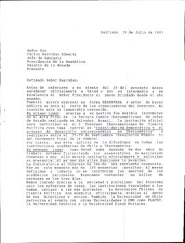 [Carta del Presidente Comisión Organizadora  Primer Congreso Organización Iberoamericana de Ciencia Política]