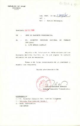 [Carta del Jefe de Gabinete Presidencial al Director de la Comisión Nacional de Pueblos Indígenas]