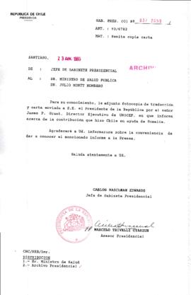 [Oficio  Gab. Pres. Ord. N° 2059 de Jefe de Gabinete Presidencial, remite copia de carta que se indica]