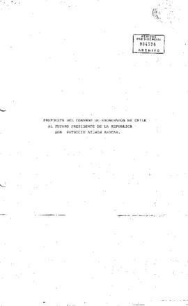 Propuesta del Comando de Exonerados de Chile al Futuro Presidente de la República Don Patricio Aylwin Azócar