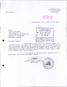 [Carta de la Misión Permanente de Chile ante la Organización de Estados Americanos dirigida al Jefe de Gabinete Presidencial]