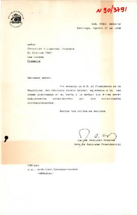 [Carta de agradecimiento por ideas planteadas respecto al potencial de las algas marinas].