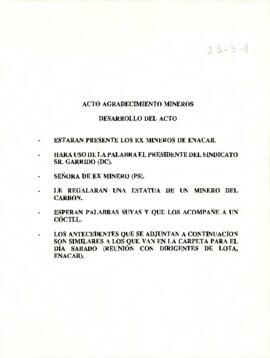 Acto agradecimiento Mineros
