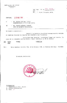 [Envío de copias de documentos a Sr. Martín Manterola Urzúa Subsecretario de Previsión Social]
