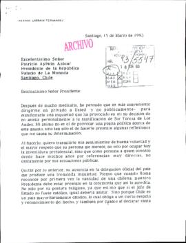 [Carta de Hernán Larraín]