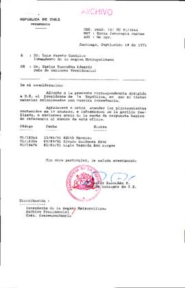 [Se adjunta correspondencia a Intendente Región Metropolitana]