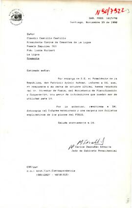 [Carta de Jefe de Gabinete, dirigida a don Claudio Castillo]