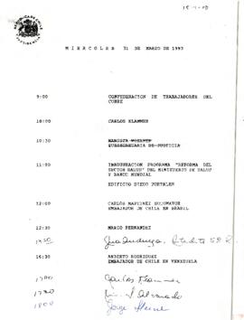 [Agenda] Miércoles 31 de marzo de 1993