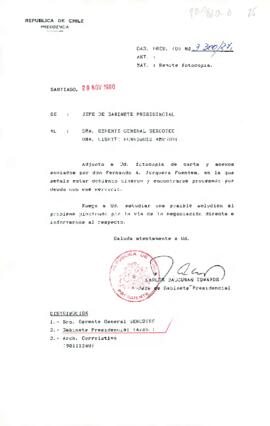[Carta del Jefe de Gabinete Presidencial al Gerente General de Sercotec]