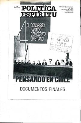 [Publicación Política espíritu N°390 del Partido Demócrata Cristiano]
