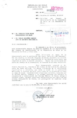 [Sobre solicitud del Consejo de Administración de la Cooperativa de Salud de los Educadores de Chile]