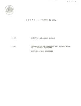 Lunes 6 de julio de 1992 [agenda presidencial]