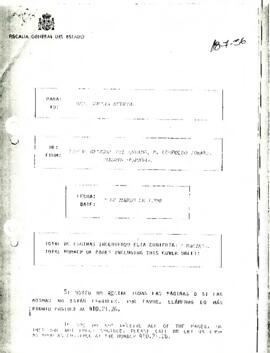 Fax desde la Fiscalía General del Estado [España] del sr. Leopoldo Torres, dirigido a la sra. Amelia Huerta