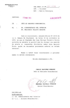 [Oficio Gab. Pres. Ord. N° 6158 de Jefe de Gabinete Presidencial, remite copia de carta que se indica]