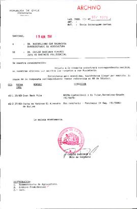 [Se adjunta correspondencia a Subsecretario de Agricultura]