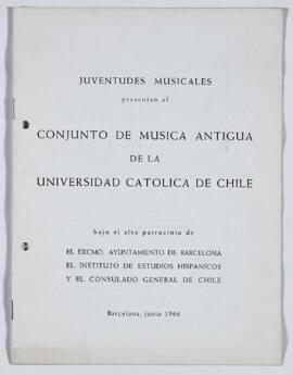 Programa: Presentación del grupo de música antigua en Barcelona, España.