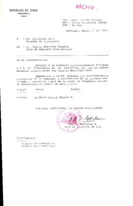 [Oficio Gab. Pres. Ord. N° 1264 de Jefe de Gabinete Presidencial, remite copia de carta que se indica]