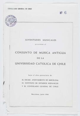 Programa : Conjunto de música antigua de la Universidad Católica