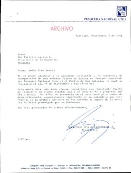 [Remite invitación a ceremonia organizada por Pesquera Nacional Ltda.]