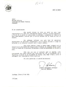 Carta en respuesta al representante en Chile de International Herald Tribute
