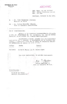 [Oficio Gab. Pres. Ord. N° 5310 de Jefe de Gabinete Presidencial, remite copia de carta que se indica]