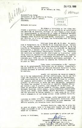 Carta del Delegado Provincial de Ñuñoa ante la Junta Nacional del P.D.C., sr. Hernán Aylwin Vergara, dirigida al Excelentísimo Señor Presidente de la República de Chile, Don Patricio Aylwin Azócar