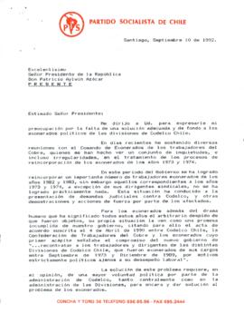 [Presidente Partido Socialista expresa preocupación por la falta de solución para exonerados políticos]