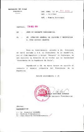 Remite fotocopia a Director General de Deportes y Recreación.