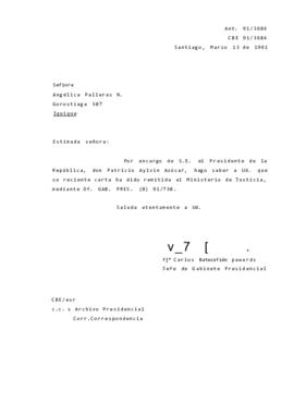 [Remite carta a Ministerio de Justicia]
