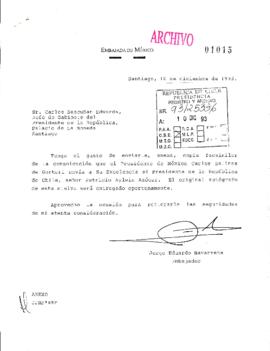 [Embajador de México remite copia de fax]